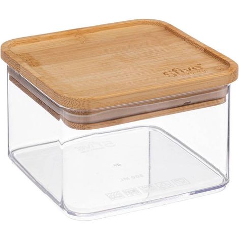Caja cuadrada eske con tapa de bambú 0,5l - 5five