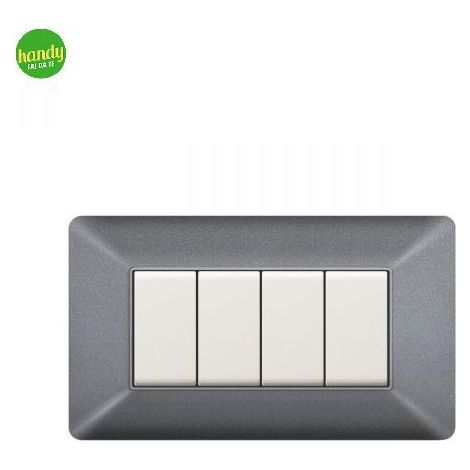 Placca da 4 moduli Easy Elettrocanali in plastica grigio chiaro