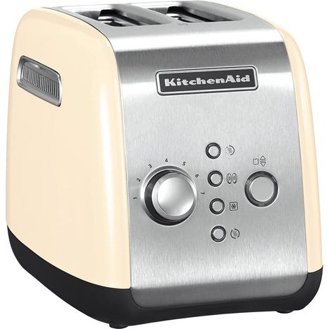 KitchenAid 5KMT221EAC 7 2 rebanada(s) 1100 W Negro, Crema de color, Acero inoxidable