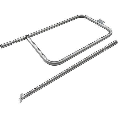 1 - Brûleur - Acier Inoxydable - Pièce de Rechange pour Barbecue Gaz Weber Q300 Q320 Q3000 Q3100 Q3200 - Compatible Références 60036 80387 65032 - Argent - 56,2x26,4cm (1/5)