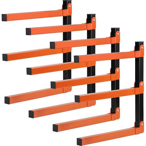 4 x Wooden Wall Mount Storage Shelves for Lumber (1/5)