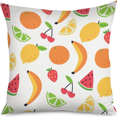 Housse de Coussin décoratif motif fruits mignons, 60x60 cm (1/5)