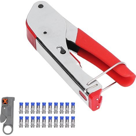 Crimpzange für Koaxialkabel, Abisolierzange, Crimpzangen-Set, Abisolier-Set 1KT-52L20 (1/5)
