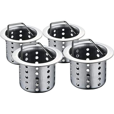 4pcs crépine d'évier de cuisine, crépine de vidange d'évier de cuisine, crépine de vidange de bassin d'évier de salle de bains, bouchon de baignoire (1/2)