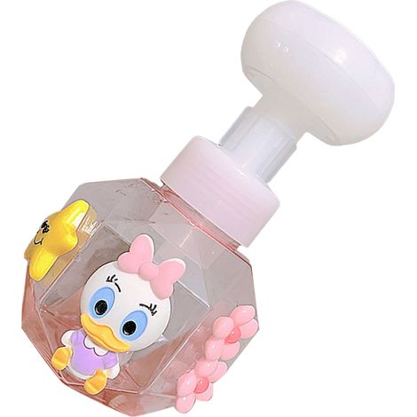 Flacon-pompe distributeur de savon, flacons-pompes en plastique rechargeables, flacons-pompes vides à large ouverture pour lotion et shampoing, Pink Duckling (1/5)