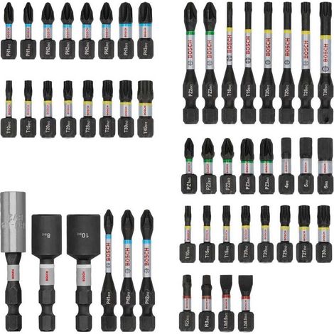 Bosch PRO Impact Juego de 50 Puntas de Atornillar de Acero