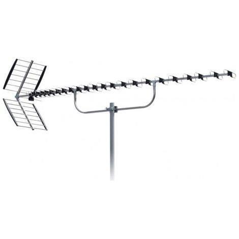 Antenne TNT extérieure 18,5 dBi – Filtre passif 4G LTE 5G NR – Longueur 237 cm – 92 éléments pour réception optimale