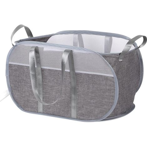 Laundry hamper, Oxford cloth storage hamper, foldable bedroom storage hamper, dorm room laundry hamper (grey) (1/4)