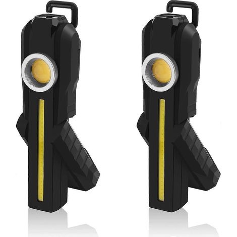 LED-Arbeitsleuchte, wiederaufladbare COB-Arbeitsleuchte mit Ständer, magnetischem Sockel und Aufhängehaken, 4 Leuchtmodi, helle LED-Taschenlampe, Inspektionsleuchte für Autoreparaturen, Hou (1/5)