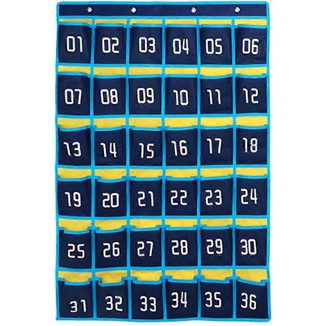 Rangement suspendu 36 emplacements pour téléphones et calculatrices en classe (1/5)