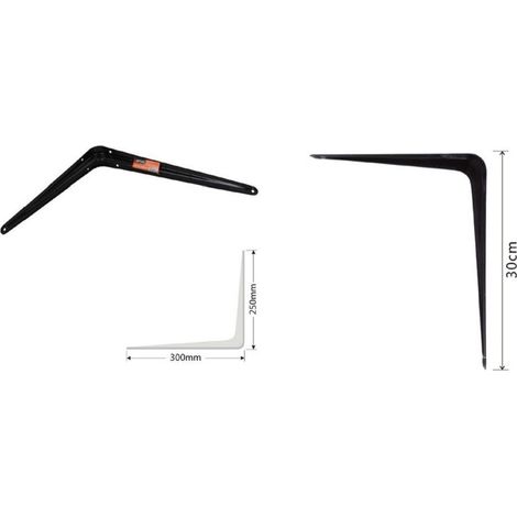 Kaela - Set 2 Pz Reggimensola Supporto Staffa Triangolo Mensola Metallo 30 Cm Nero 91273 - (1/2)