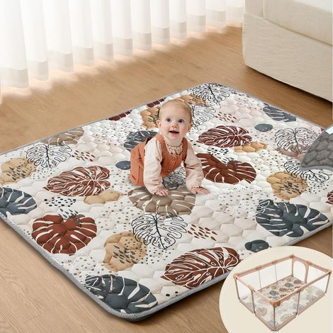 Tapis d'eveil Bebe, épaissi Tapis de Jeux Bebe 180x150cm, Lavable en Machine, Antidérapant, Pliable Tapis d'éveil et de Jeux, Tapis Sol Bebe de Jeu Pour Parc, Conception de Style Bohème (1/5)