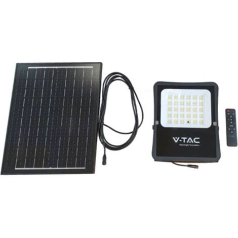Foco LED V-TAC con mando a distancia y panel solar de 12 W, blanco natural