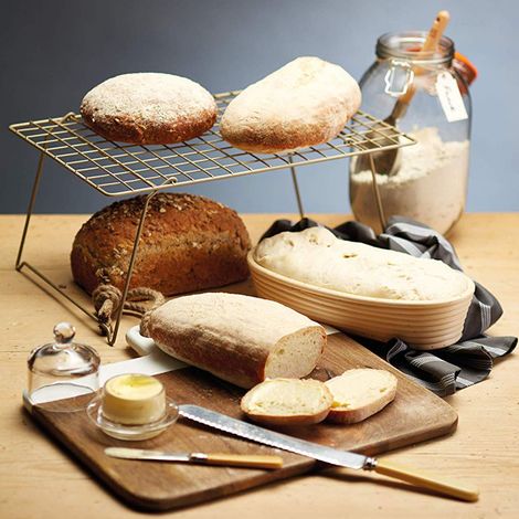 1pc Panier Long en Rotin pour Pâte à Pain, Maturation et Stockage Alimentaire