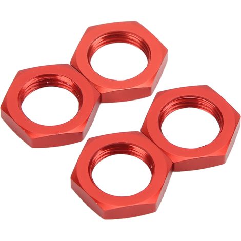 Écrous de roue en alliage d'aluminium 17mm rouge pour véhicule RC 1/8, pack de 4 pièces, accessoire tuning (1/5)