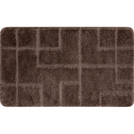 Badteppich SUPREME LINES, Linien, rutschfest, weich – braun brown 50x80 cm