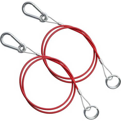 Câble de Sécurité Remorque Mètre Diamètre du mm Câble de Rupture Remorque Rouge Cable de Frein Sécurité Universel avec Mousqueton pour Remorque Caravane Camping (1/5)