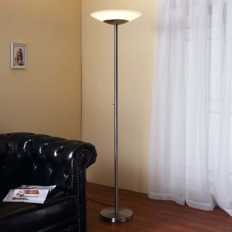 [NEUWERTIG] B-Ware Lindby Stehleuchte Ragna LED dimmbar Hängelampe Lampe Leuchte nickel alabaster (1/2)