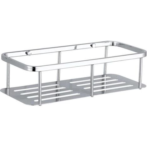 Lntyq Étagère de douche exclusive en acier inoxydable - Étagère de baignoire de salle de bain, plateau de douche, support d'étagère d'angle mural (acier inoxydable, 1 niveau)