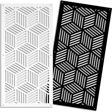CUBIC - Panneau ajouré en PVC - Brise-soleil - Dimension : 50x150 cm - Couleur : noir