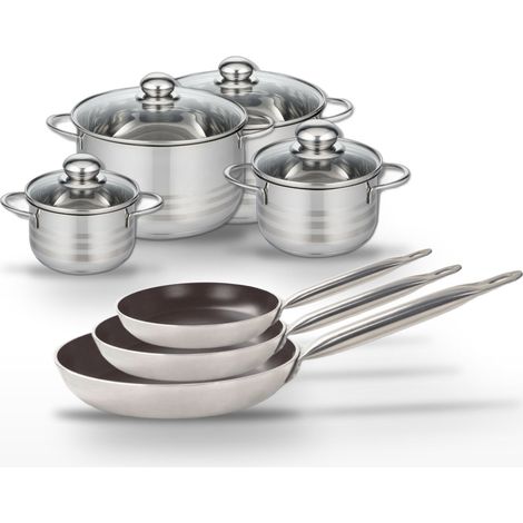 Lot Poêles 24/28/32 cm et Faitouts 14/16/20/24 cm Elo Bistro Line (1/5)