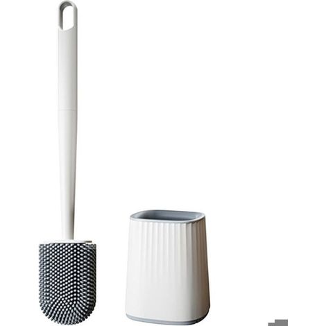 Brosse WC Silicone - Brosse Toilette et Supports, Anti-goutte, Antibactérienne, Balayette WC Ventilée, Séchage Rapide sans Ode (1/5)