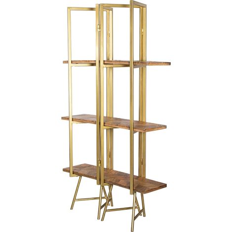 Meuble bibliothèque élégance marbre doré et design - Or avec veines mordorées (1/5)