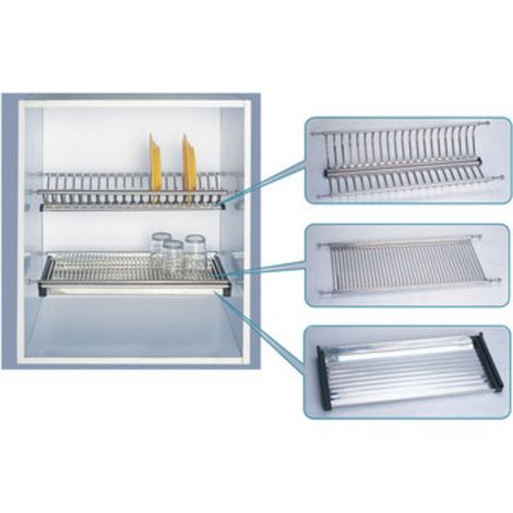 1CP MENSOLE COLAPIATTI ACCIAIO INOX CON VASCHETTA CM. 86