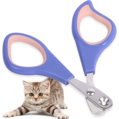 Coupe-ongles pour chat, ciseaux à griffes pour animaux de compagnie avec trou de positionnement de 2mm, tondeuse à griffes antidérapante (1/5)