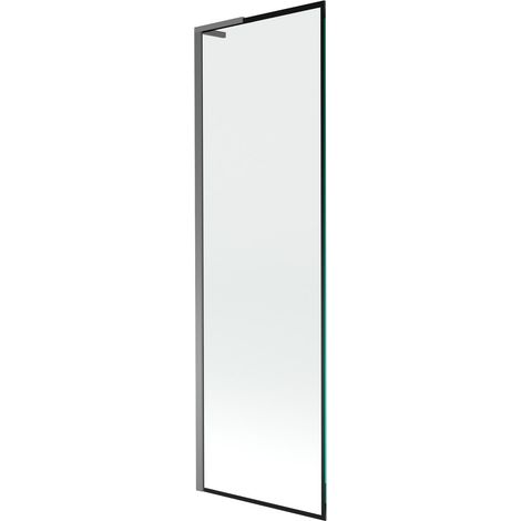 Mexen Next L parawan da vasca da bagno a 1 anta 60 x 150 cm, cornice nera, gun metal - 895-060-000-03-70-95 (1/5)