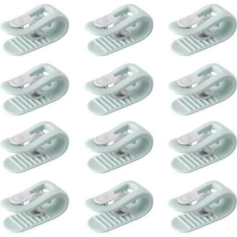 12 vert Enfile Couette, Clip Housse De Couette, Pince Housse de Couette, Attache Couette, Attache Drap Housse, Anti-dérapant sans Aiguille Clip de Fixation Literie Accessoires (1/5)