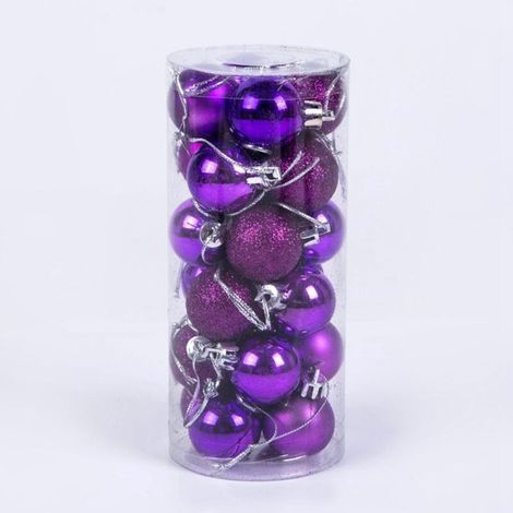 24 pièces ornements d'arbre de Noël en plastique, ornements de Noël de 6 cm, ornements de boule de Noël, adaptés à la décoration de fête de mariage de Noël