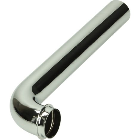 Tube de décharge 90° avec rebord 32 x 250 mm chromé