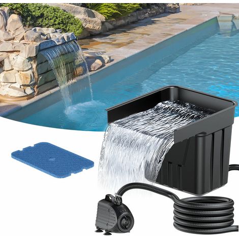 POPOSOAP Kit cascade pour bassin, pompe de bassin 4500 L/h, tuyau annelé 3m & média filtrant pour jardin, ruisseau et point d’eau