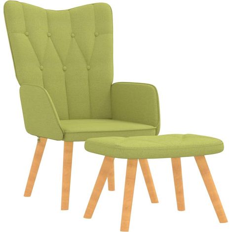 Maison Exclusive - Relaxsessel mit Hocker Grün Stoff