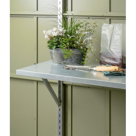 Hörmann Klapptisch-Set inkl. Regalhalter-Set (lang) für Berry Gerätehaus Classic und Modern (1/5)