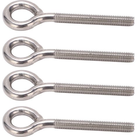 10 boulons à œil de levage en acier inoxydable 304, couleur argent, vis à crochet M6x73 pour écrous à œil. (1/5)