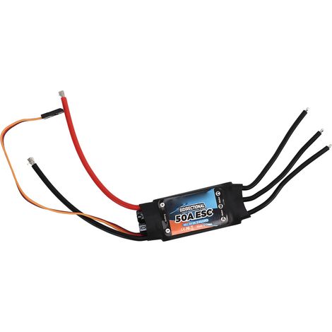 Contrôleur de vitesse électrique bidirectionnel sans balais, noir, 50A, pour voitures télécommandées (ESC), convient aux bateaux et aux hélices sous-marines. (1/5)