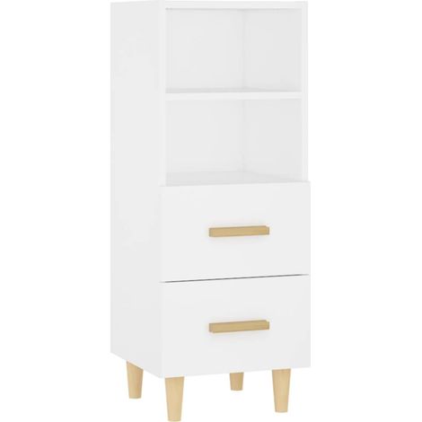 Buffet Commode Armoire Luxueux, pour Salon Chambre Entrée Cuisine, Blanc 34,5x34x90 cm Bois d'ingénierie OIB2524E (1/5)