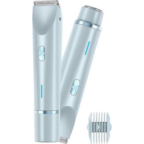 Beauty Bloom 2.0, Tondeuse bikini électrique 2 en 1 pour femmes, IPX7 Utilisation sur peau sèche ou humide (Bleu) (1/5)