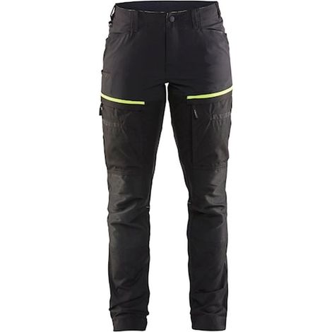 Pantaloni da lavoro per manutenzione stretch donna 7166 - Nero/Giallo fluorescente M - FR(40) - SE(C38) - Standard (1/5)