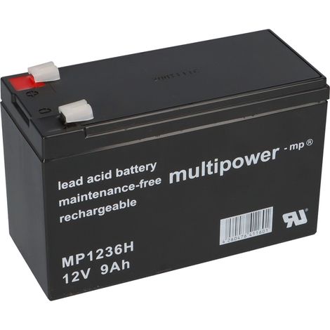 3x Multipower MP1236H 12V 9Ah AGM – passend für Tante Paula Scooter 36V (1/5)