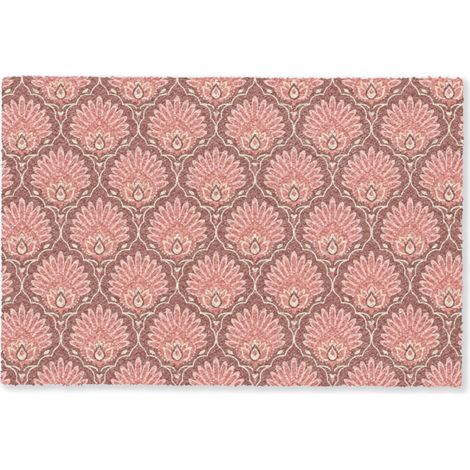 FELPUDO Motivo abanico - Patrón - Rosa 60x40 cm (1/5)