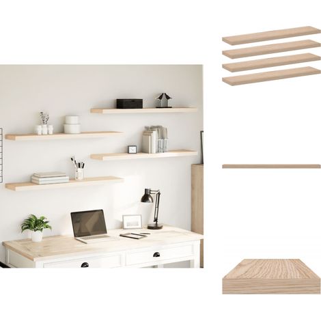 Étagères flottantes 4 pcs 110x23,5x4 cm bois d'ingénierie - Étagère Flottante - Étagères Flottantes - Étagère Murale - Étagère De Buanderie (1/5)