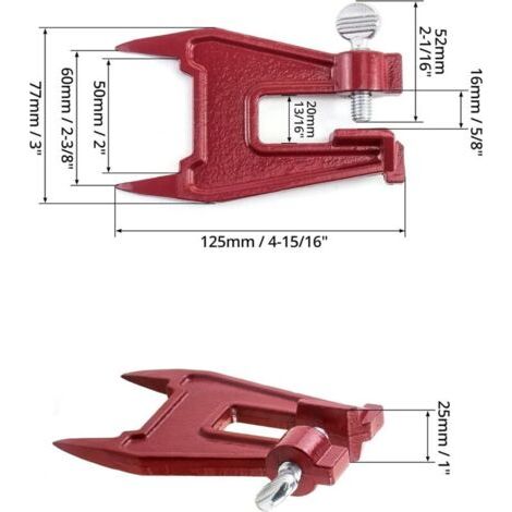 Pince pour tronçonneuse, accessoires portables pour l'affûtage de chaînes, pince pour l'affûtage de chaînes de tronçonneuse, affûteuse de chaînes, rouge (1/3)