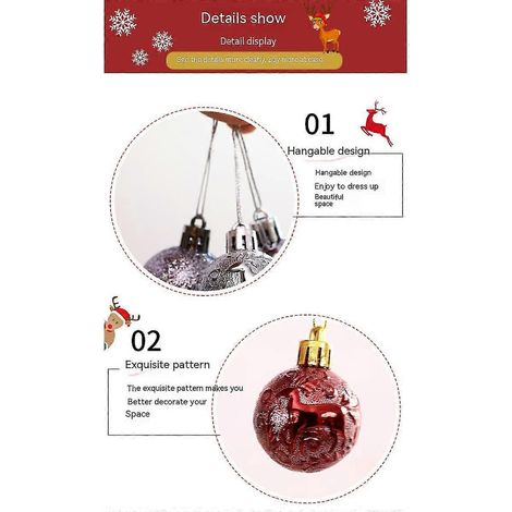 Boules de Noël, décorations pour sapin, ampoules classiques incassables, décoration pour couronne de Noël rose et or (1 pièce) (1/3)