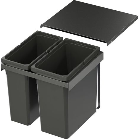 VS ENVI Flex Pro Abfalltrennsystem KB 500 mm 1 x 28/1 x 21 Liter Lava