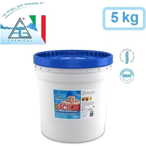 Cloro in pasticche/pastiglioni/pastiglie 200gr a 3 azioni per piscina/piscine 5kg C.A.G Chemical - 3ACTION