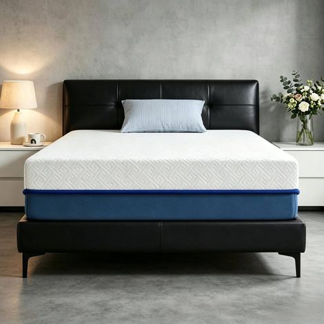 Matratze 90x190cm für 2 Personen, Grüntee Memory-Schaum Matratze, abnehmbarer waschbarer Bezug, mittlere Härte (1/5)