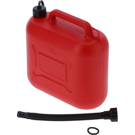 Bidon de Gaz Portable en Plastique ABS Réservoir D'huile de Style Militaire Approvisionnement Industriel 10L Poignée Ergonomique Rouge avec Rondelle de Tuyau de Sortie pour Usage Résidentiel ou Commer (1/5)